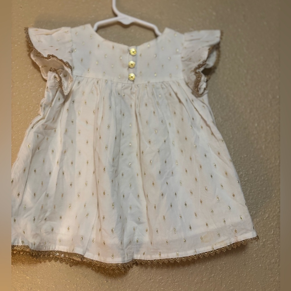 Elegant Cream Kids Blouse with Gold Accents